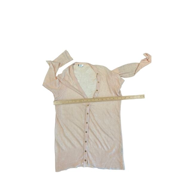 J Crew Sheer Pastel Pink 100% Linen Cardigan Sweater Women's Size M Quiet Luxury - Picture 6 of 8